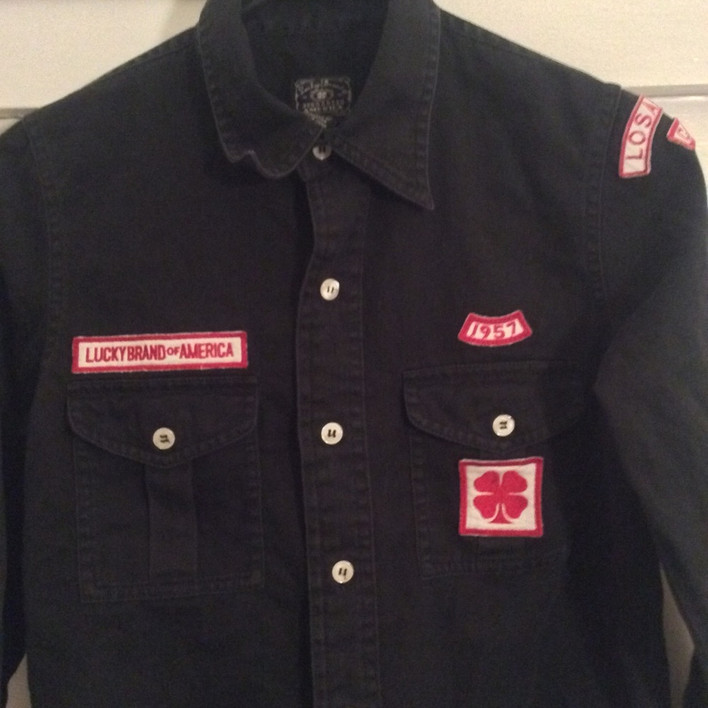 Lucky Brand Kids Vintage Look Patch Button Down
